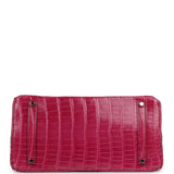 Pre-owned Hermes Birkin 35 Rose Scheherazade Shiny Porosus Crocodile Palladium Hardware - Thumbnail View 6