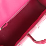 Pre-owned Hermes Birkin 35 Rose Scheherazade Shiny Porosus Crocodile Palladium Hardware - Thumbnail View 8