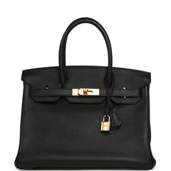 Pre-owned Hermes Birkin 30 Black Evercolor Gold Hardware
