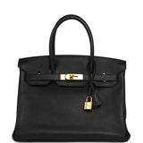 Pre-owned Hermes Birkin 30 Black Evercolor Gold Hardware - Thumbnail View 1
