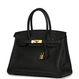Pre-owned Hermes Birkin 30 Black Evercolor Gold Hardware - Thumbnail View 5
