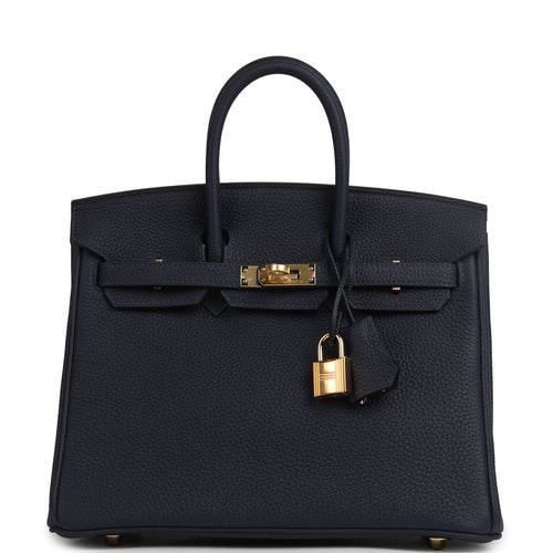 Hermes Birkin 25 Bleu Nuit Togo Gold Hardware