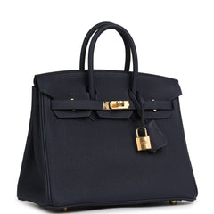 Hermes Birkin 25 Bleu Nuit Togo Gold Hardware