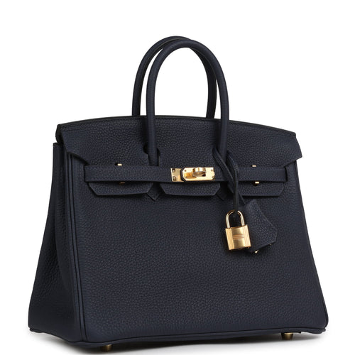 Hermes Birkin 25 Bleu Nuit Togo Gold Hardware