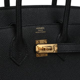 Hermes Birkin Sellier 25 Black Epsom Gold Hardware - Thumbnail View 7