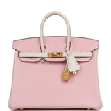 Hermes Special Order (HSS) Birkin 25 Rose Sakura, Nata Chevre Mysore Brushed Gold Hardware - Thumbnail View 1