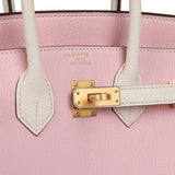 Hermes Special Order (HSS) Birkin 25 Rose Sakura, Nata Chevre Mysore Brushed Gold Hardware - Thumbnail View 7