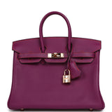 Pre-owned Hermes Special Order (HSS) Birkin 25 Anemone Verso Swift Rose Gold Hardware - Thumbnail View 1