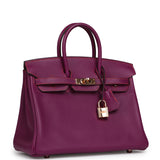 Pre-owned Hermes Special Order (HSS) Birkin 25 Anemone Verso Swift Rose Gold Hardware - Thumbnail View 2