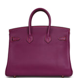 Pre-owned Hermes Special Order (HSS) Birkin 25 Anemone Verso Swift Rose Gold Hardware - Thumbnail View 4