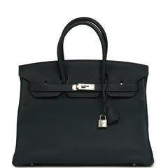 Hermes Birkin 35 Vert Rousseau Togo Palladium Hardware