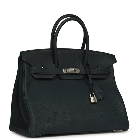 Hermes Birkin 35 Vert Rousseau Togo Palladium Hardware