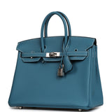 Pre-owned Hermes Birkin 25 Blue Jean Togo Palladium Hardware - Thumbnail View 5