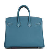 Pre-owned Hermes Birkin 25 Blue Jean Togo Palladium Hardware - Thumbnail View 4