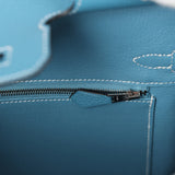 Pre-owned Hermes Birkin 25 Blue Jean Togo Palladium Hardware - Thumbnail View 8