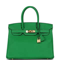 Hermes Birkin 30 Bambou Clemence Gold Hardware
