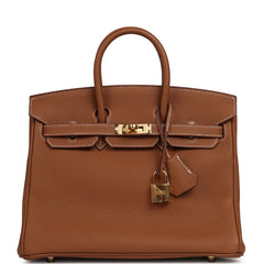 Pre-owned Hermes Birkin 25 Gold Togo Gold Hardware