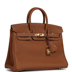 Pre-owned Hermes Birkin 25 Gold Togo Gold Hardware
