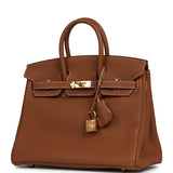 Pre-owned Hermes Birkin 25 Gold Togo Gold Hardware - Thumbnail View 5