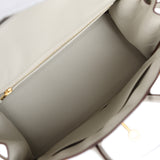 Hermes Special Order (HSS) Birkin 25 Etain, Craie Togo Brushed Gold Hardware - Thumbnail View 9