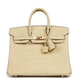 Hermes Birkin 25 Vanille Matte Alligator Gold Hardware - Thumbnail View 1