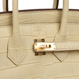 Hermes Birkin 25 Vanille Matte Alligator Gold Hardware - Thumbnail View 7