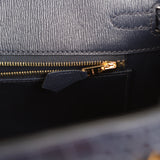Hermes Birkin 25 Bleu Indigo Matte Alligator Gold Hardware - Thumbnail View 8