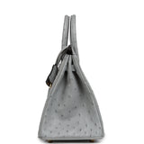 Pre-owned Hermes Birkin 25 Bleu Glacier Ostrich Gold Hardware - Thumbnail View 3