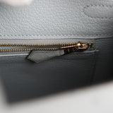 Pre-owned Hermes Birkin 25 Bleu Glacier Ostrich Gold Hardware - Thumbnail View 8