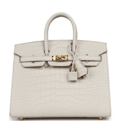 Hermes Birkin Sellier 25 Beton Matte Alligator Gold Hardware