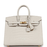 Hermes Birkin Sellier 25 Beton Matte Alligator Gold Hardware - Thumbnail View 1