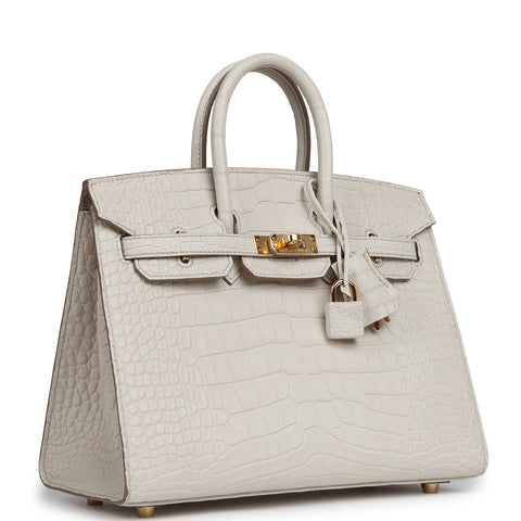 Hermes Birkin Sellier 25 Beton Matte Alligator Gold Hardware