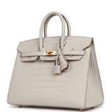 Hermes Birkin Sellier 25 Beton Matte Alligator Gold Hardware - Thumbnail View 5