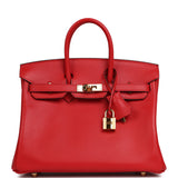 Pre-owned Hermes Birkin 25 Rouge de Coeur Swift Gold Hardware - Thumbnail View 1