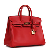 Pre-owned Hermes Birkin 25 Rouge de Coeur Swift Gold Hardware - Thumbnail View 2