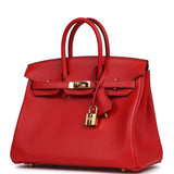 Pre-owned Hermes Birkin 25 Rouge de Coeur Swift Gold Hardware - Thumbnail View 5