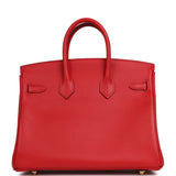 Pre-owned Hermes Birkin 25 Rouge de Coeur Swift Gold Hardware - Thumbnail View 4