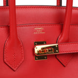 Pre-owned Hermes Birkin 25 Rouge de Coeur Swift Gold Hardware - Thumbnail View 7