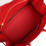 Pre-owned Hermes Birkin 25 Rouge de Coeur Swift Gold Hardware - Thumbnail View 9