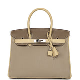 Pre-owned Hermes Special Order (HSS) Birkin 30 Gris Tourterelle, Etoupe, Parchemin Togo Palladium Hardware - Thumbnail View 1