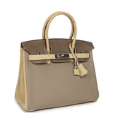 Pre-owned Hermes Special Order (HSS) Birkin 30 Gris Tourterelle, Etoupe, Parchemin Togo Palladium Hardware - Thumbnail View 2