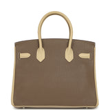 Pre-owned Hermes Special Order (HSS) Birkin 30 Gris Tourterelle, Etoupe, Parchemin Togo Palladium Hardware - Thumbnail View 4