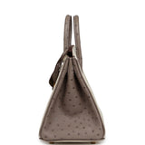Hermes Special Order (HSS) Birkin 25 Beton, Gris Tourterelle Ostrich Brushed Gold Hardware - Thumbnail View 3