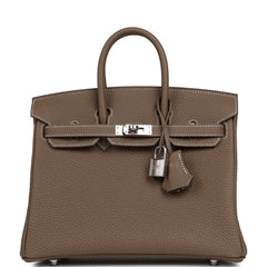 Hermes Birkin 25 Etoupe Togo Palladium Hardware