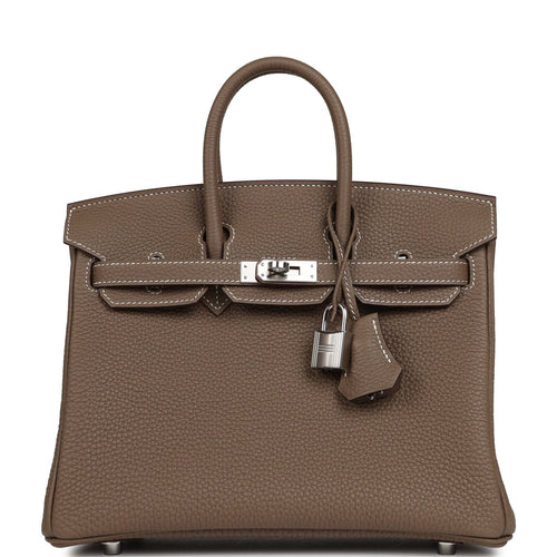 Hermes Birkin 25 Etoupe Togo Palladium Hardware