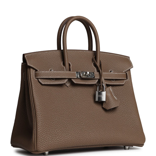 Hermes Birkin 25 Etoupe Togo Palladium Hardware