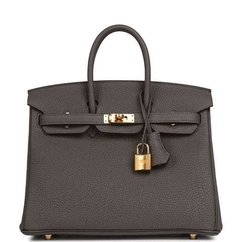 Hermes Birkin 25 Etain Togo Gold Hardware