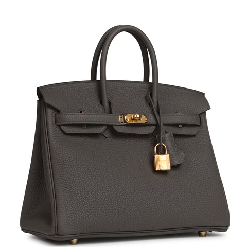 Hermes Birkin 25 Etain Togo Gold Hardware
