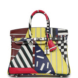 Hermes "One Two Three and Away We Go" Birkin 25 Multicolor Swift Palladium Hardware - Thumbnail View 1