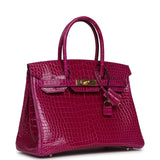 Hermes Birkin 30 Rose Poupre Shiny Porosus Crocodile Gold Hardware - Thumbnail View 2